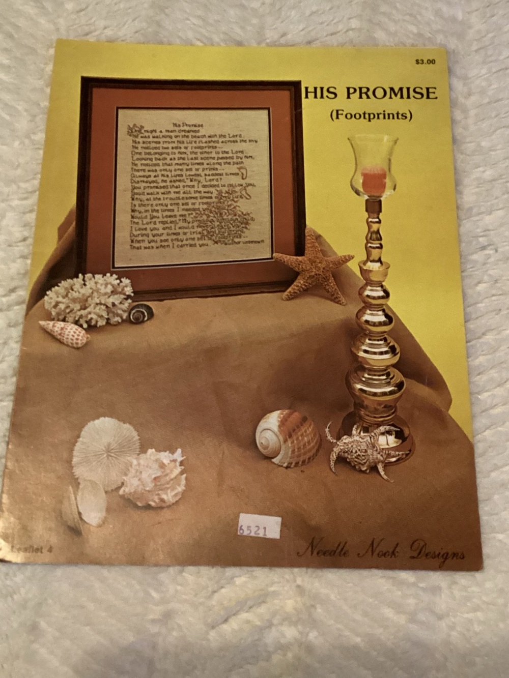 Vintage Needle Nook His Promise Cross Stitch Leaflet Beautiful Sea Style Art